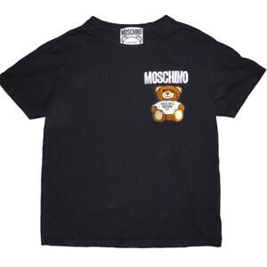Moschino Couture Milano Fuzzy Bear Black Tee